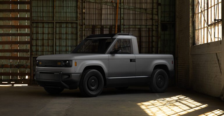 The $20,000 American-made electric pickup with no paint, no stereo, and no touchscreen