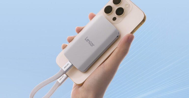 Lexar’s new SSD sticks to your iPhone and can survive nearly a 10-foot drop