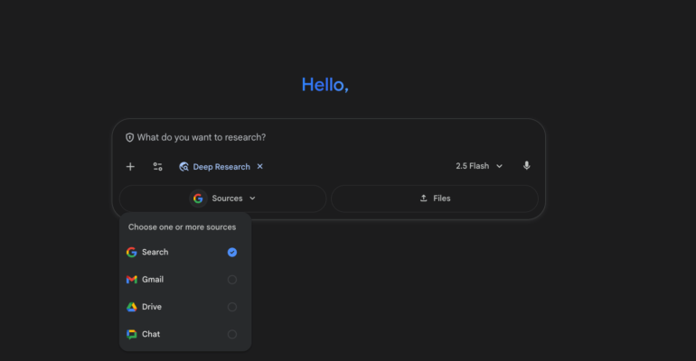 Google Gemini’s Deep Research can look into your emails, drive, and chats