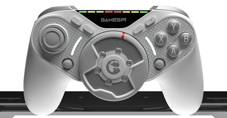 GameSir put a tiny force feedback steering wheel on its new Swift Drive controller