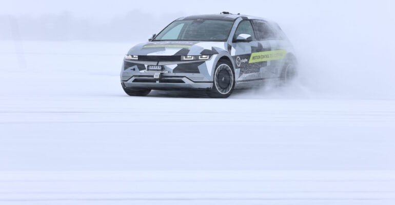 In-hub motors make this humble Hyundai a monster on ice
