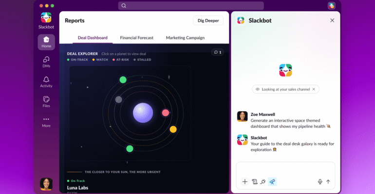 Slack can now vibe-code interactive charts and reports inside chats